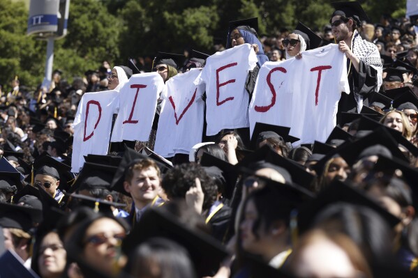 Pro-Palestinian protests dwindle on campuses as some US college graduations marked by defiant acts