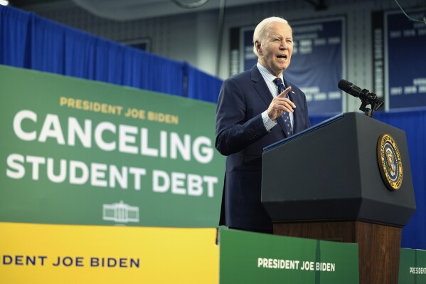 Biden’s student loan work gets tepid reviews — even among those with debt, an AP-NORC poll finds