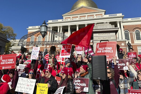 Tensions rise as teachers remain on the picket line in 3 Massachusetts communities